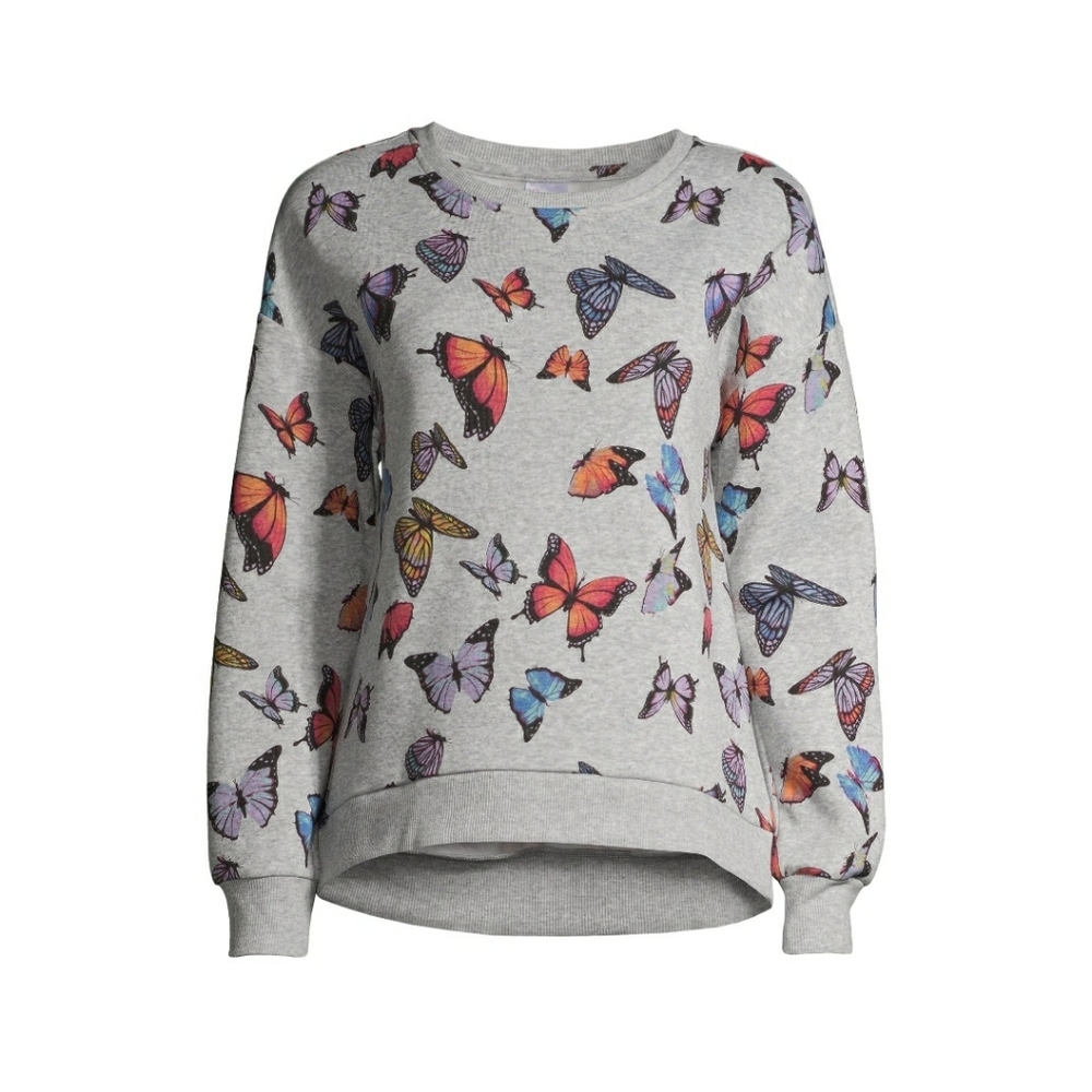No Boundaries Juniors Printed Pullover Sweatshirt Size XS